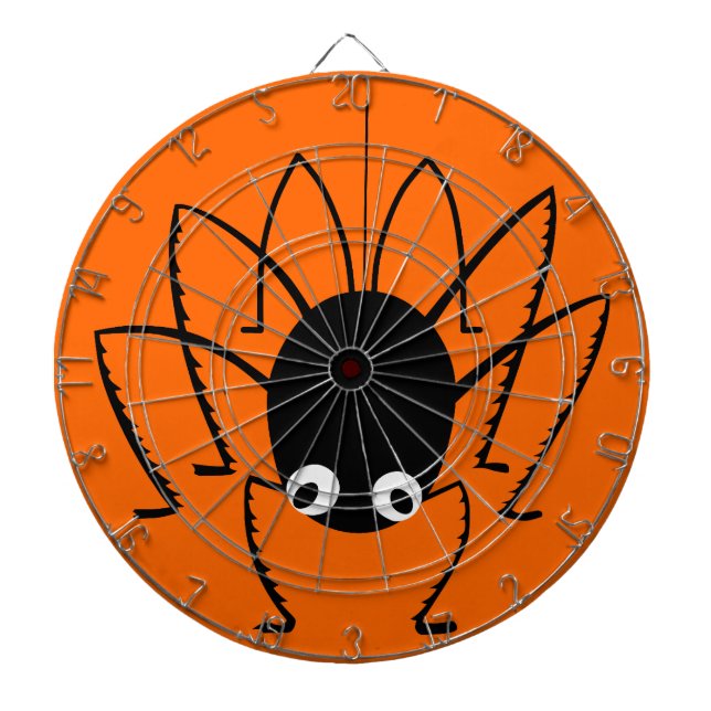Halloween Spider Orange Dart Board med Darts Piltavla (Framsidan)