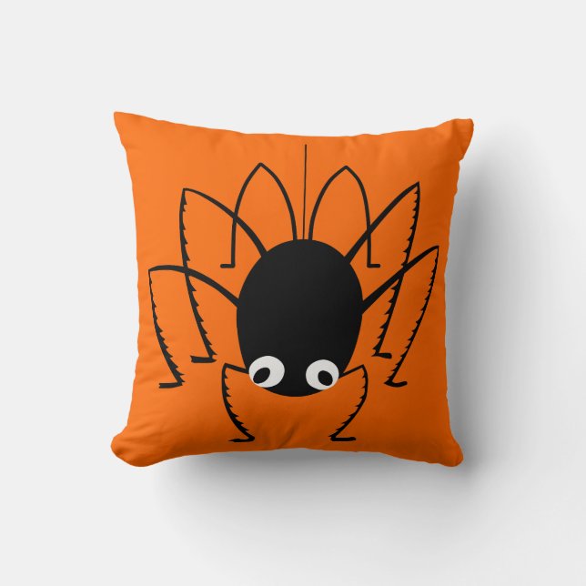 Halloween Spider Orange Dekorativ kudde (Framsida)
