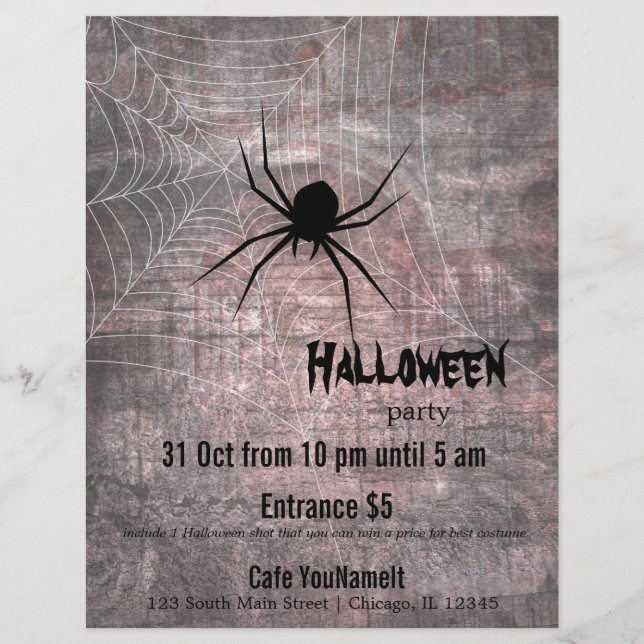 Halloween Spider Party Reklamblad (Framsidan)
