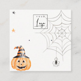 Halloween Spider Pumpkin Logotyp Stud Earring Visn Fyrkantigt Visitkort