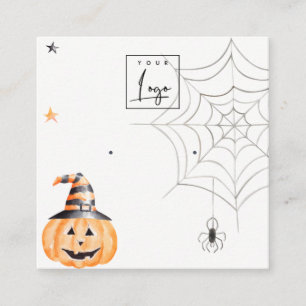 Halloween Spider Pumpkin Logotyp Stud Earring Visn Fyrkantigt Visitkort