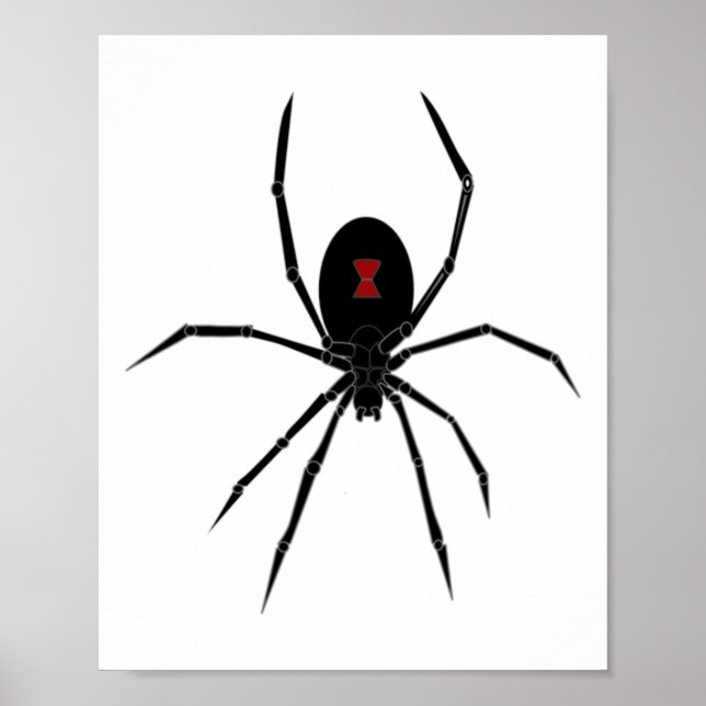 Halloween Spider Redback Black Widow Insekt Kvinno Poster (Framsidan)
