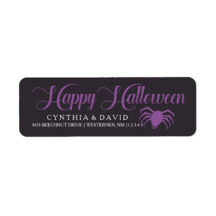 Halloween Spider Returadress Etikett