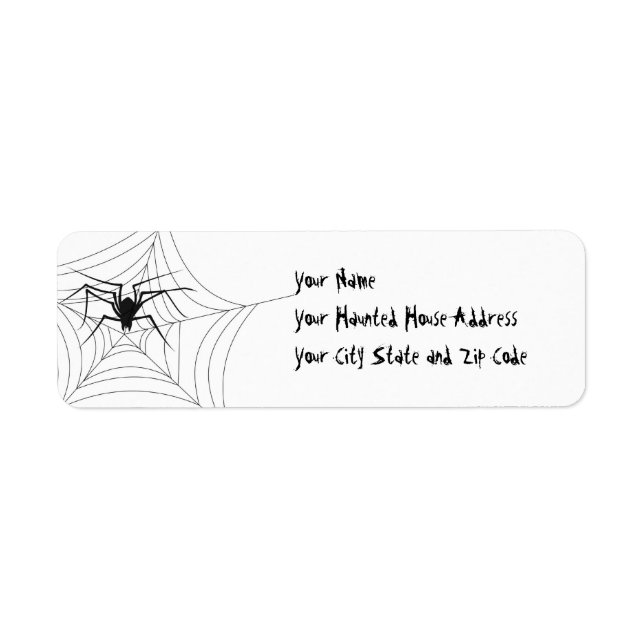 Halloween Spider Returadress Etikett (Framsidan)