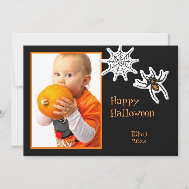 Halloween Spider & Spindelnät Photo Ram eller Card Kort (Framsida)