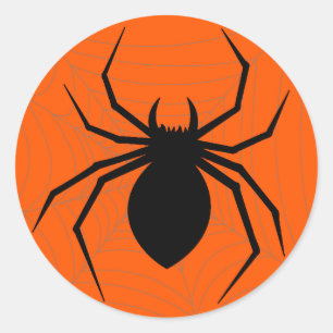 Halloween Spider Sticker Runt Klistermärke