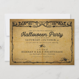 Halloween Spider | Vintage Gothic Party Inbjudningar