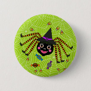 Halloween Spider Witch med Candy Round Knapp