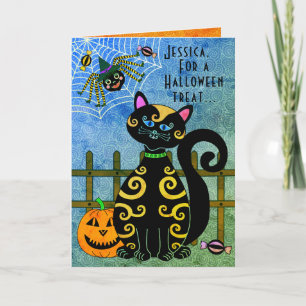 Halloween Spider Witch Personlig Kort