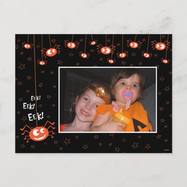 Halloween Spiders och Webben Photo Postcard Vykort (Framsida)