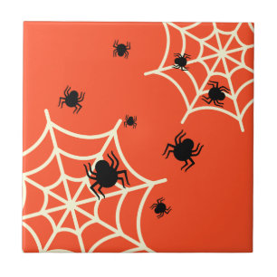 Halloween Spiders på Webben Kakelplatta