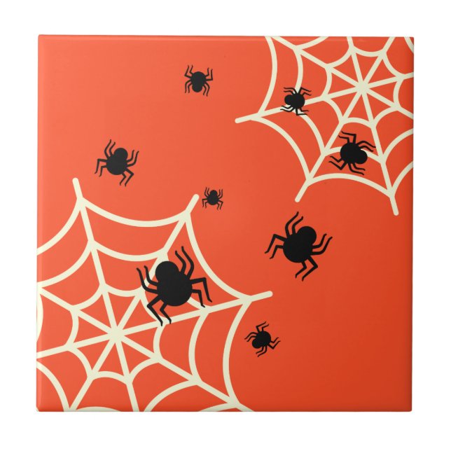 Halloween Spiders på Webben Kakelplatta (Framsidan)