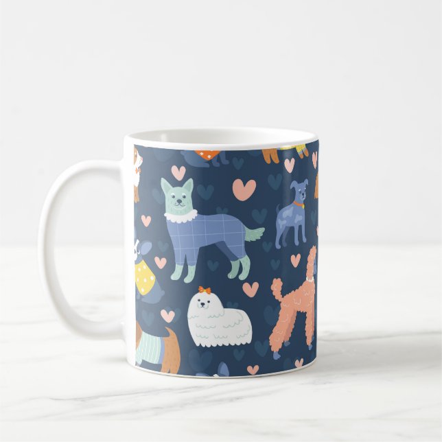 Halloween Spiders Webben: Sömlös Mönster Kaffemugg (Vänster)