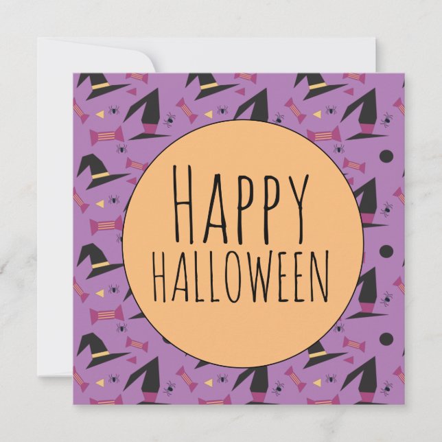 Halloween Spindel Häxa Hatt Godis Lila (Framsida)