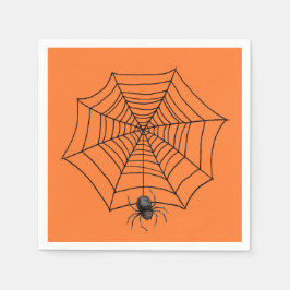 Halloween spindel i nät   pappersservett