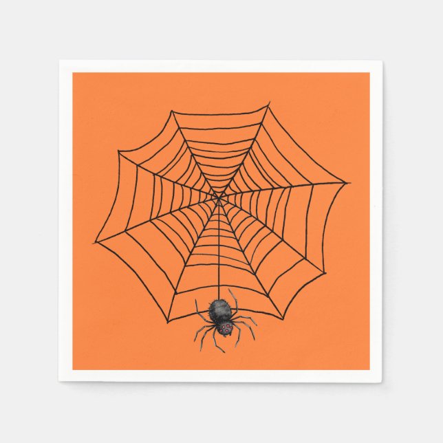 Halloween spindel i nät   pappersservett (Framsidan)