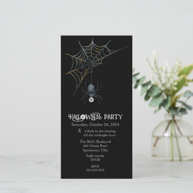 Halloween Spindel och Nät Fest Julkort (Stående Fram)