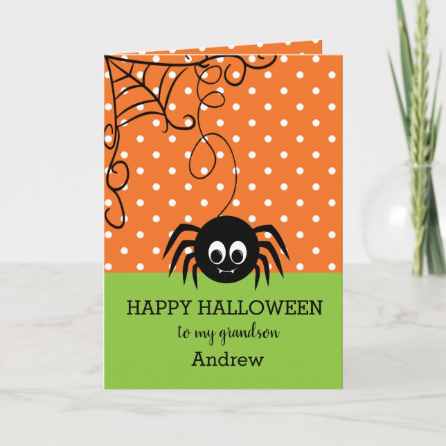 Halloween-spindel-sonson Kort (Framsida)