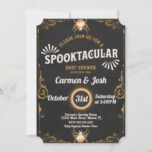 Halloween Spindeldekor Baby Shower Inbjudningar