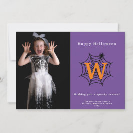 Halloween Spindelnät Bus eller Buss Monogram Foto Julkort