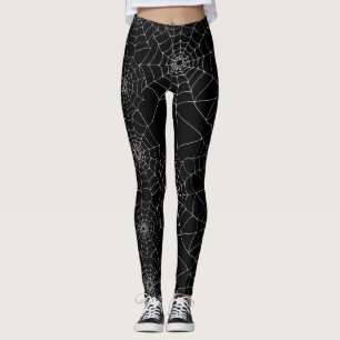 Halloween Spindelnät Cobwebs Black and White Leggings