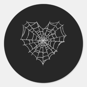 Halloween Spindelnät Costume Cute Heart Spindelnät Runt Klistermärke