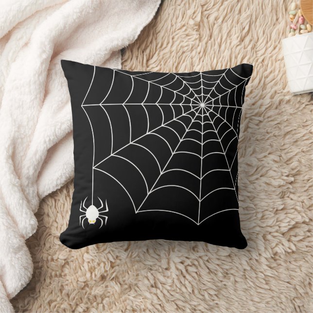 Halloween Spindelnät Dekorativ kudde (Filt)