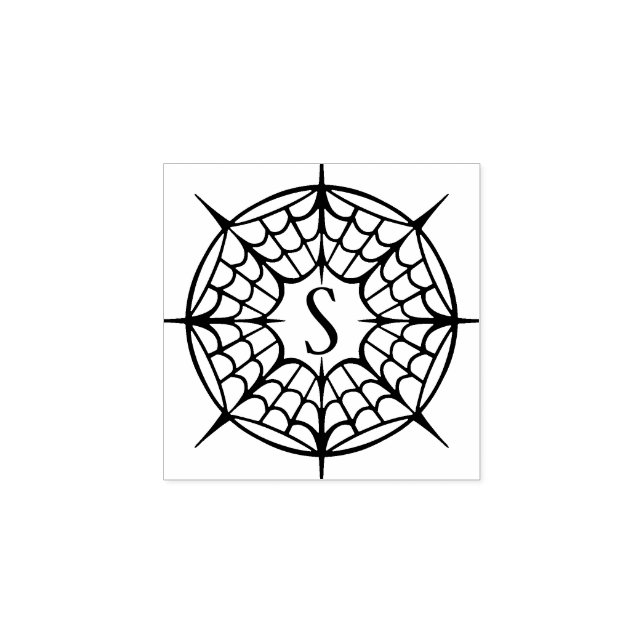 Halloween-Spindelnät design och Monogram Stämpel (Tryck)