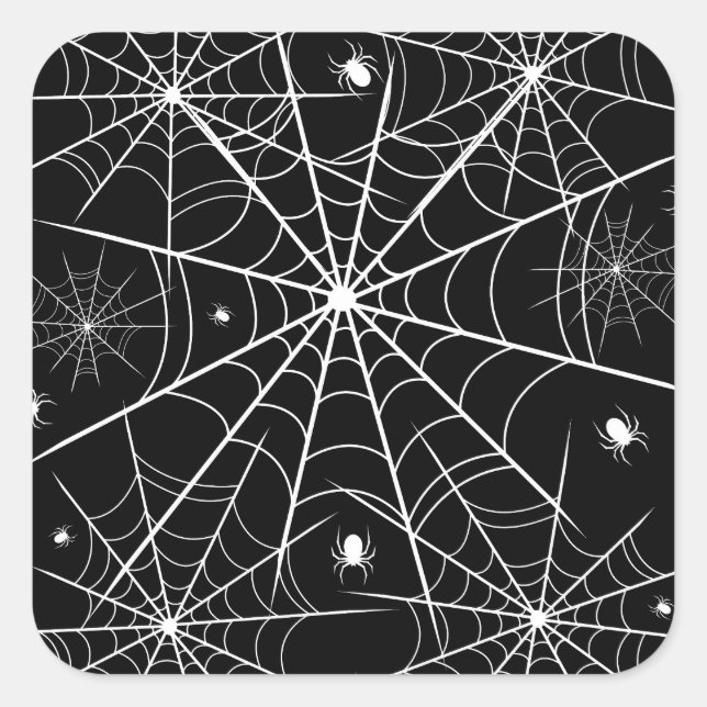 Halloween-Spindelnät Fyrkantigt Klistermärke (Framsida)