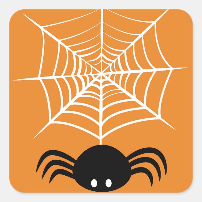 Halloween-Spindelnät Fyrkantigt Klistermärke (Framsida)