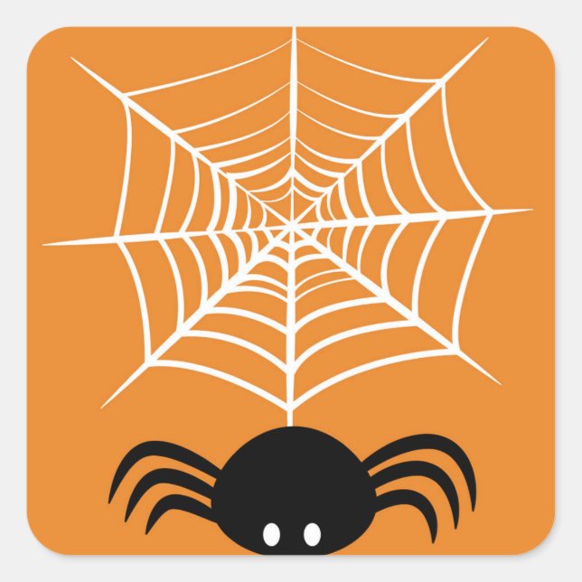 Halloween-Spindelnät Fyrkantigt Klistermärke (Framsida)