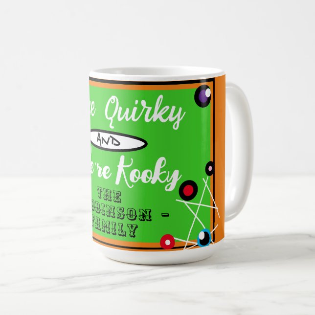Halloween Spindelnät Grönt Orange Namn Kaffemugg (Framsida höger)