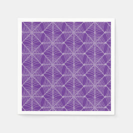 Halloween-Spindelnät i Lila och vit Pappersservett