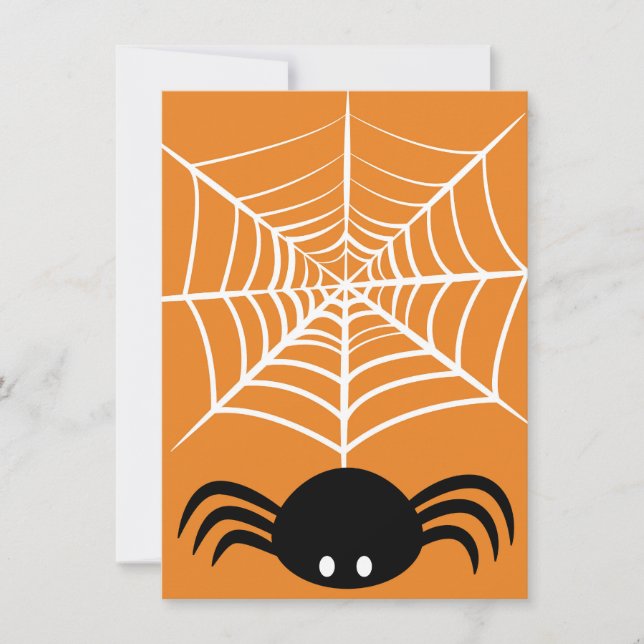 Halloween Spindelnät Inbjudningar (Framsida)