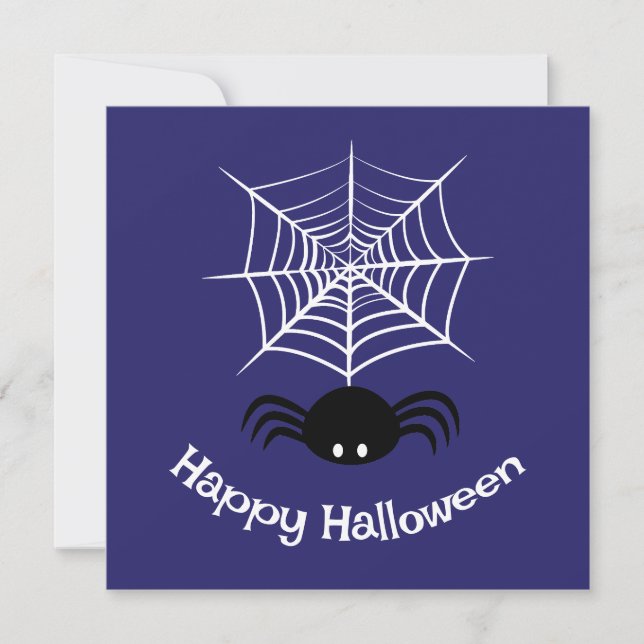 Halloween-Spindelnät Kort (Framsida)