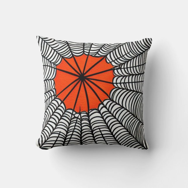 Halloween-Spindelnät Kudde (Framsida)