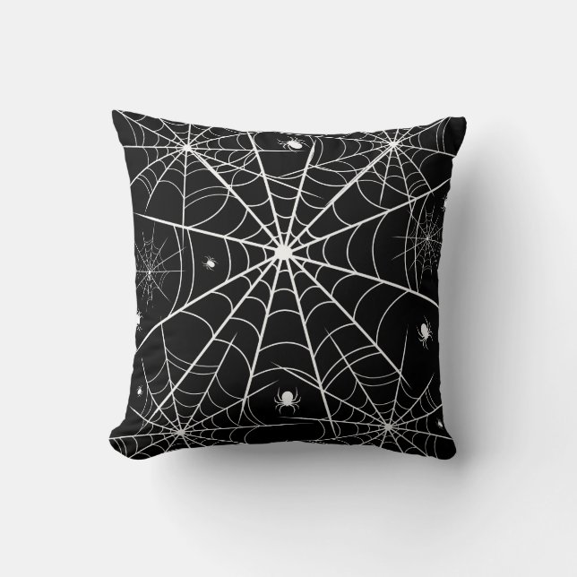 Halloween-Spindelnät Kudde (Framsida)