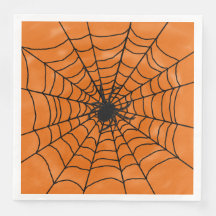 Halloween-Spindelnät med Spider på Orange