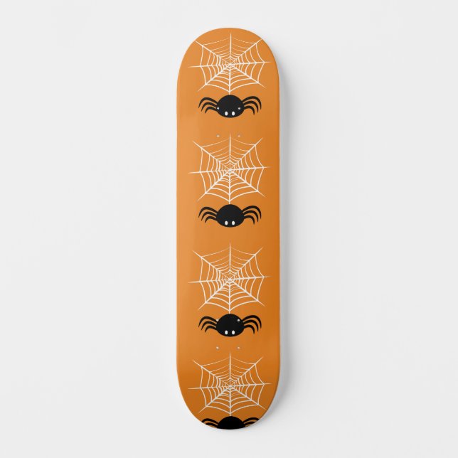 Halloween spindelnät  mini skateboard bräda 18,5 cm (Framsida)