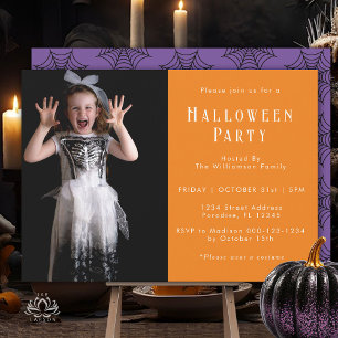 Halloween Spindelnät Modern Enkel Fest Foto Vykort