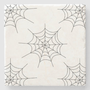 Halloween Spindelnät Mönster Stone Underlägg