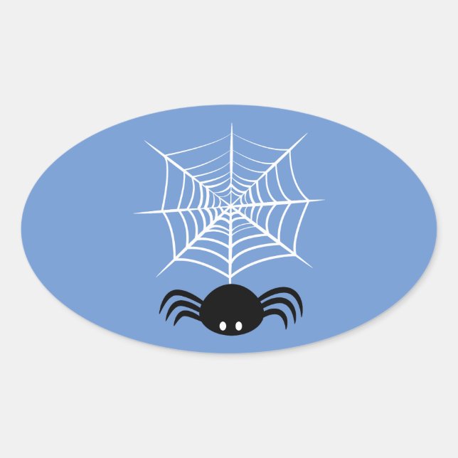 Halloween-Spindelnät Ovalt Klistermärke (Framsida)
