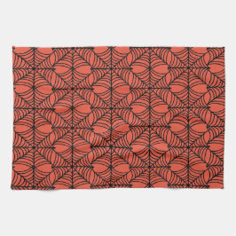 Halloween-Spindelnät på Orange Kökshandduk