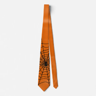 Halloween spindelnät på orangen slips