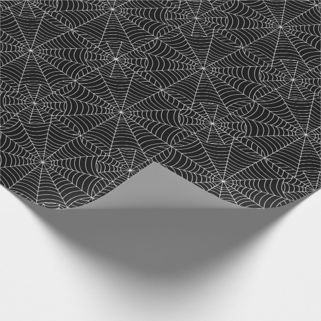 Halloween spindelnät på svart presentpapper (Hörn)