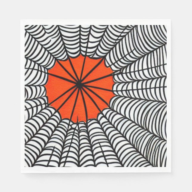 Halloween-Spindelnät Pappersservett (Framsidan)