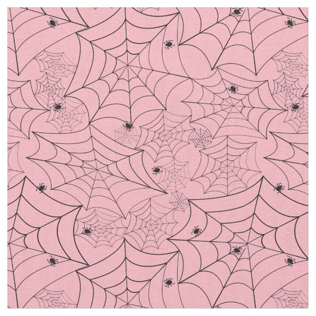halloween spindelnät pastel rosa spindelnät tyg (Närbild)