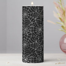 Halloween Spindelnät Pillar Candle