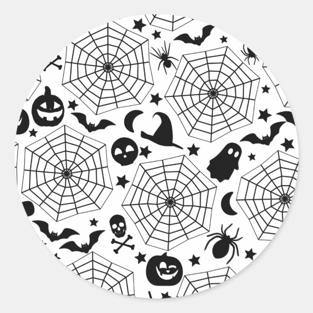 Halloween-Spindelnät Runt Klistermärke (Framsida)