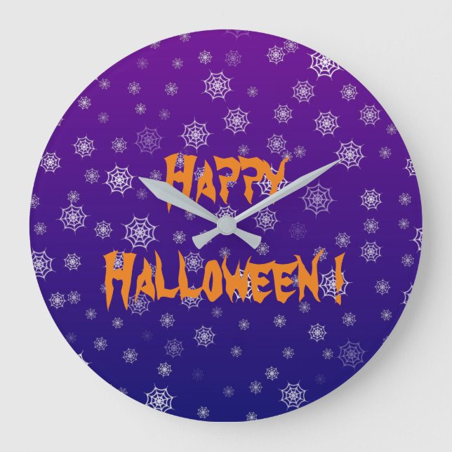 Halloween Spindelnät Stor Klocka (Framsida)
